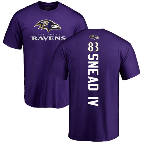 Men Baltimore Ravens Purple Willie Snead IV Backer NFL Football #83 T Shirt->baltimore ravens->NFL Jersey